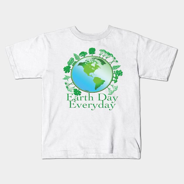 Graphic Earth Day Everyday Kids T-Shirt by mendozar4